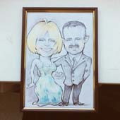  Шарж в рамке 20 лет бракосочетание